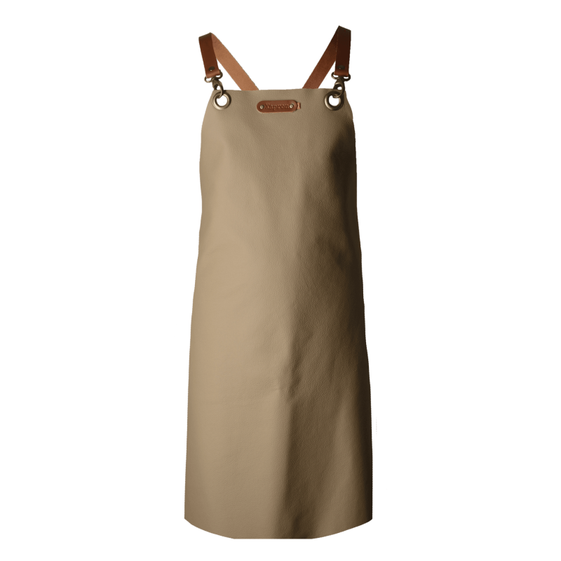 Xapron leren BBQ schort met verwisselbare keperbanden