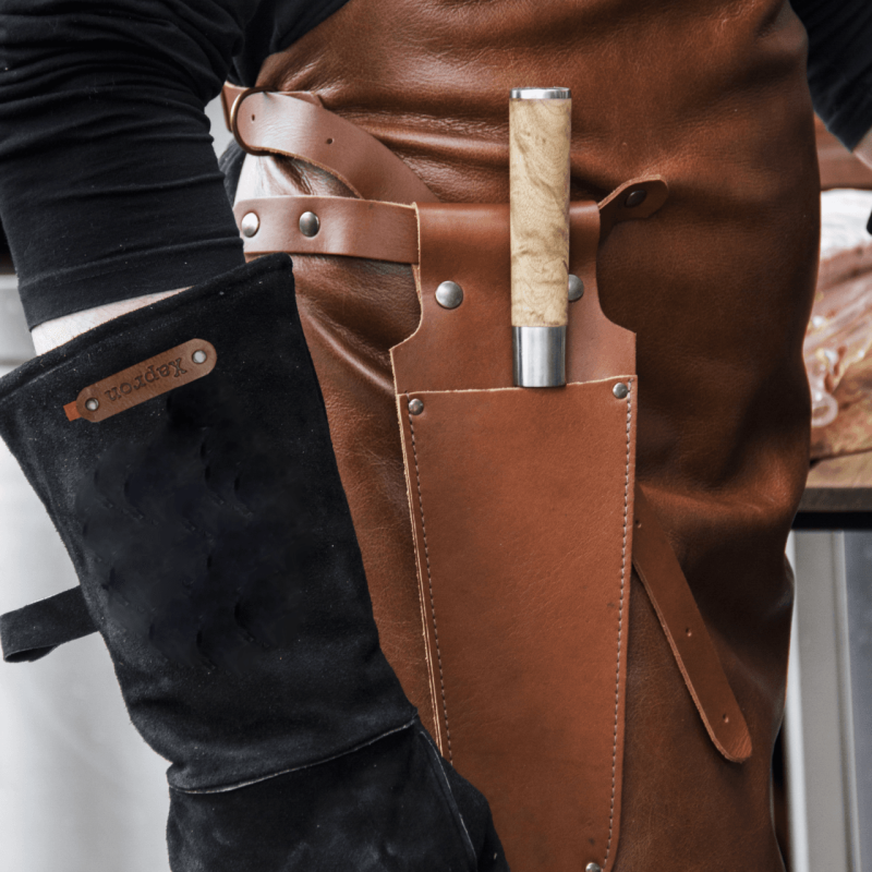 Leren BBQ handschoenen van Xapron