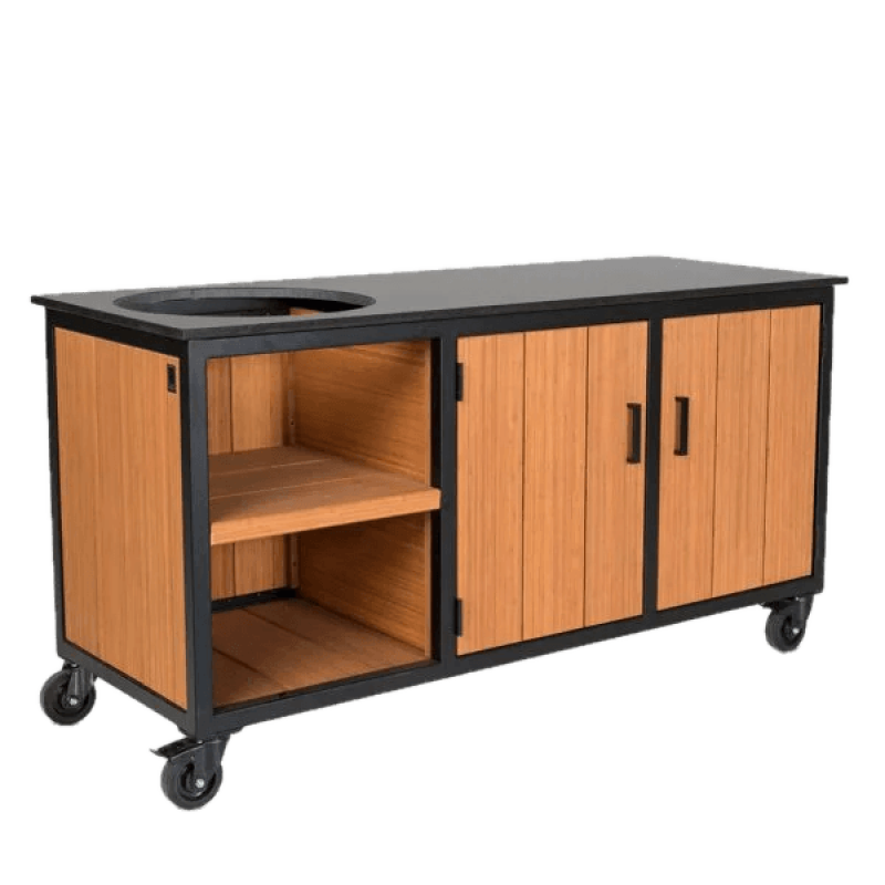 Fraaii Kamado buitenkeuken bamboe teak oil inferno