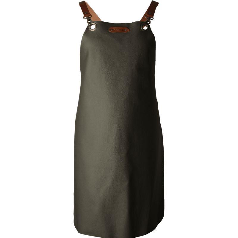 Xapron leren BBQ schort met verwisselbare keperbanden