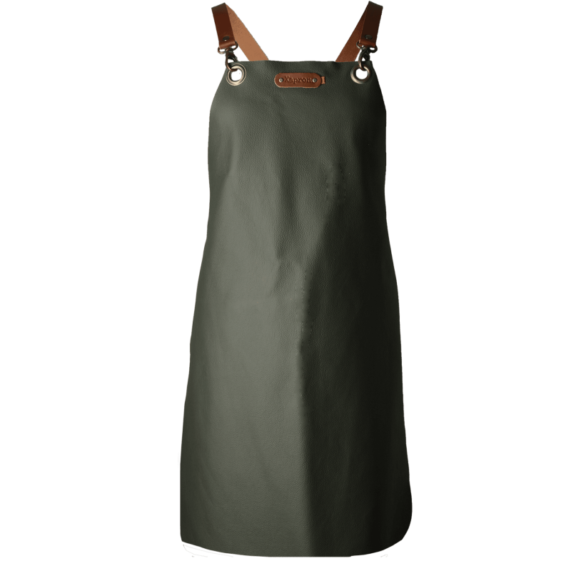 Xapron leren BBQ schort met verwisselbare keperbanden