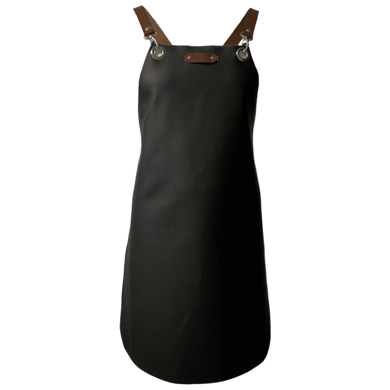 Xapron leren BBQ schort met verwisselbare keperbanden