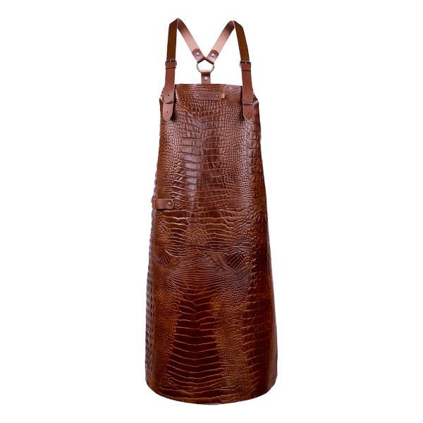 Xapron leren BBQ schort caiman met schouderbanden