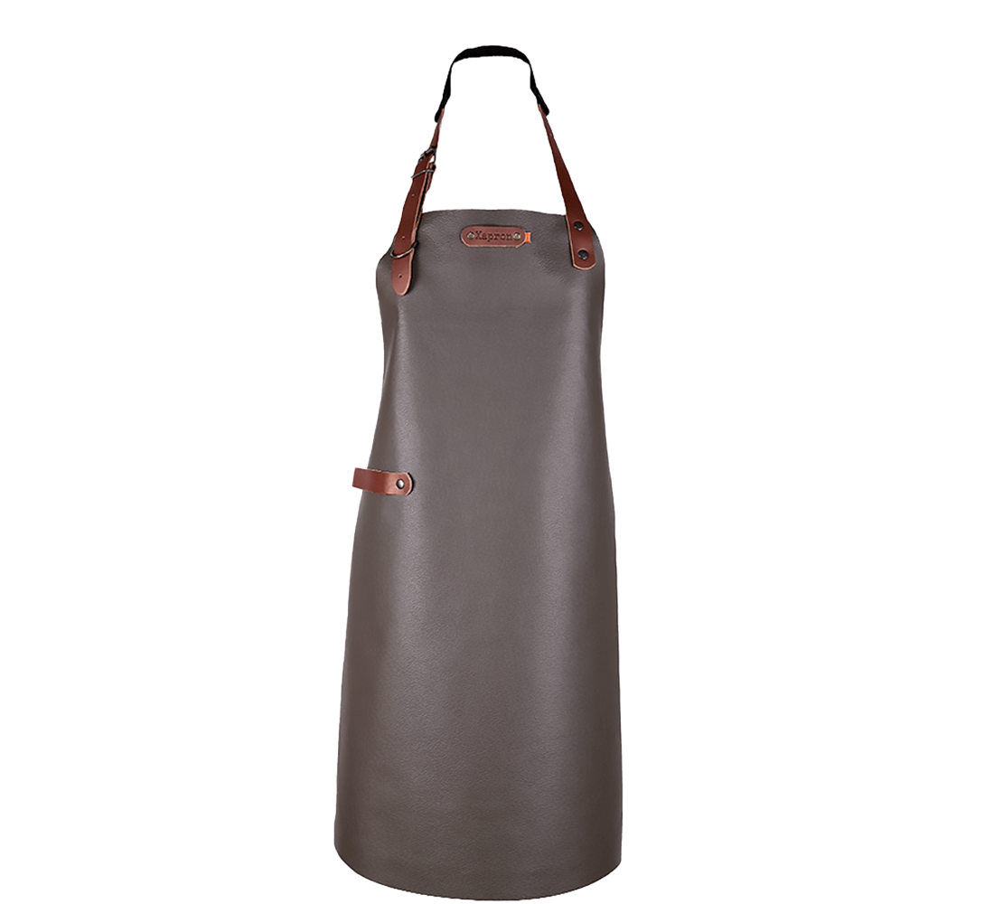 Xapron leren BBQ schort met nekband