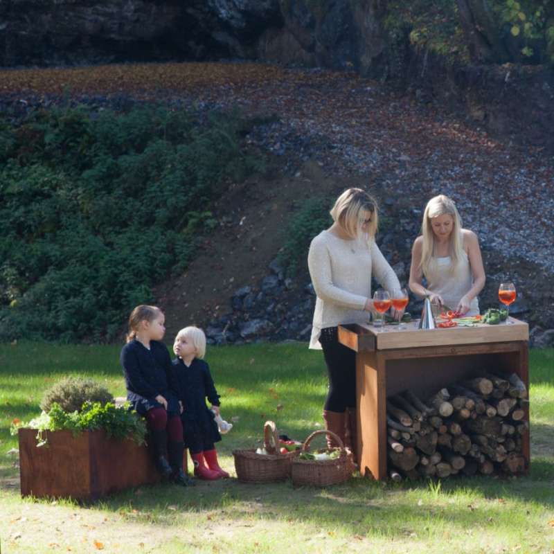 OFYR Herb Garden Bench Corten