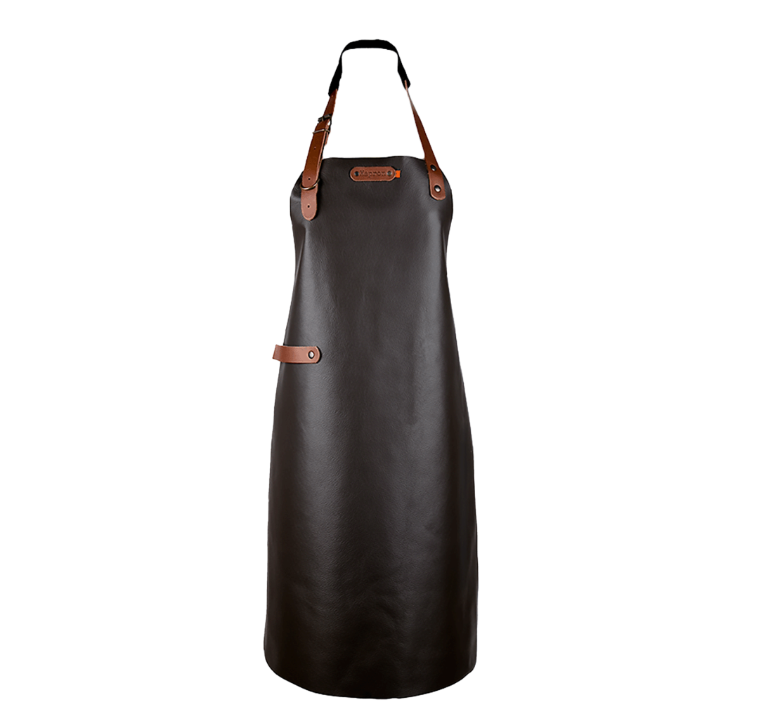 Xapron leren BBQ schort met nekband