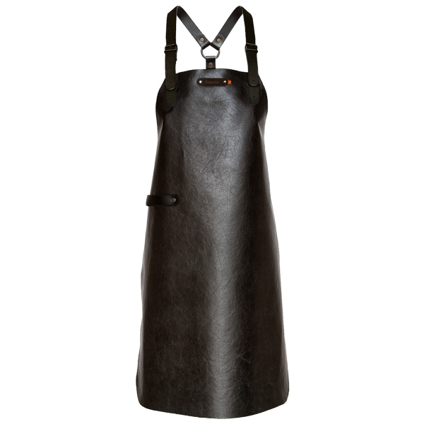 Xapron New York leren BBQ schort met schouderbanden