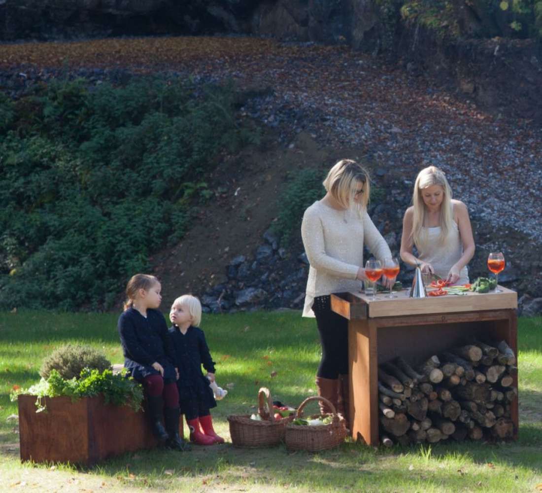 OFYR herb garden bench corten