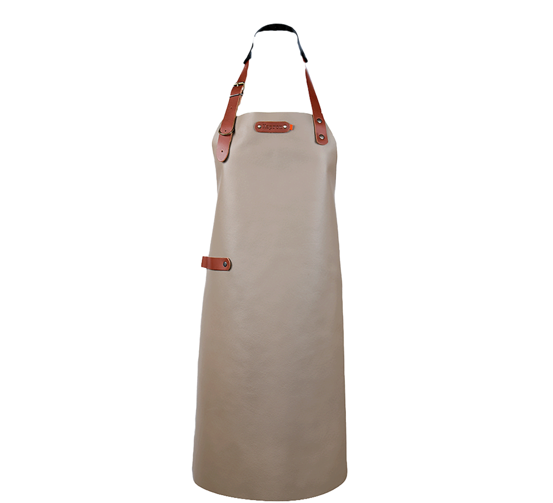 Xapron leren BBQ schort met nekband