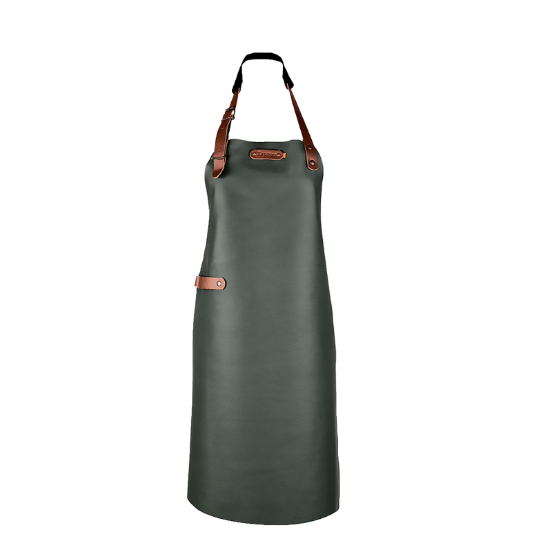 Xapron leren BBQ schort met nekband