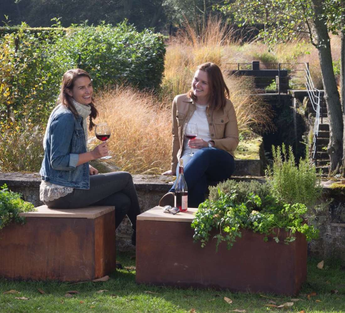 OFYR herb garden bench corten