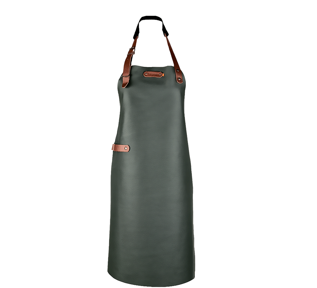 Xapron leren BBQ schort met nekband