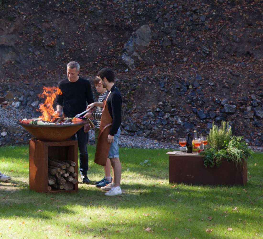 OFYR herb garden bench corten