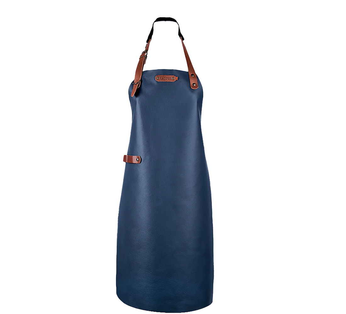 Xapron leren BBQ schort met nekband