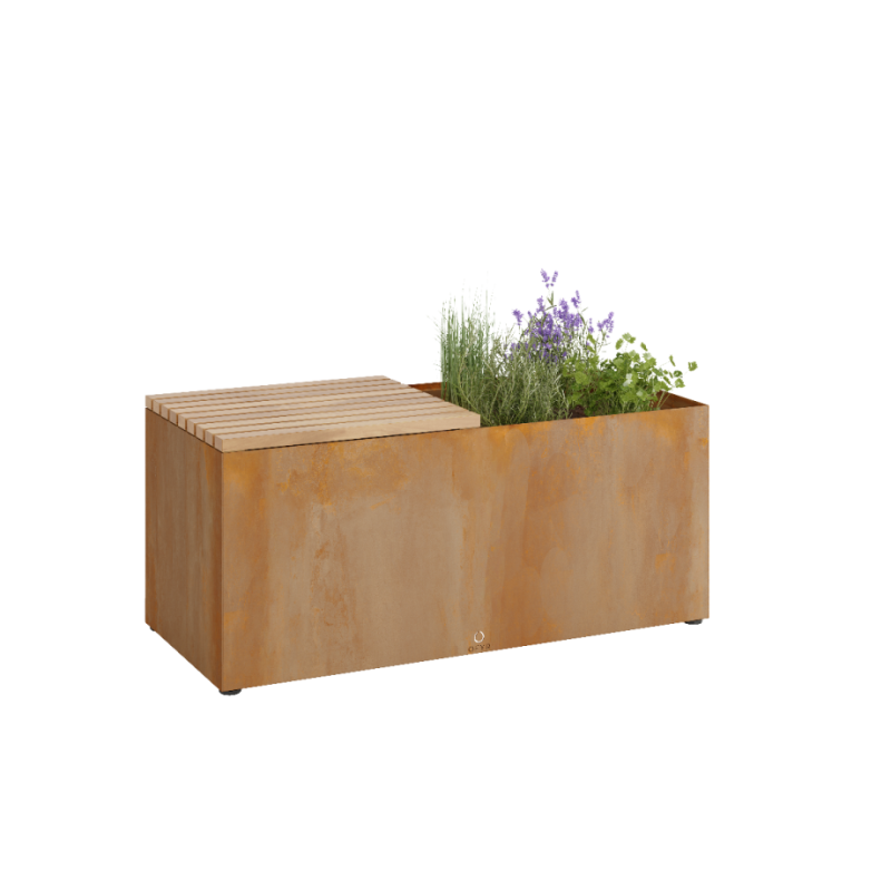 OFYR herb garden bench corten