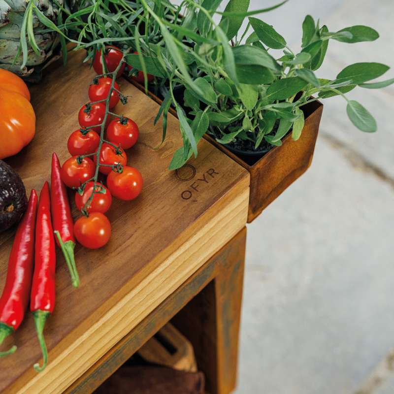 OFYR Butcher Block Storage 90 Corten Teak Hout