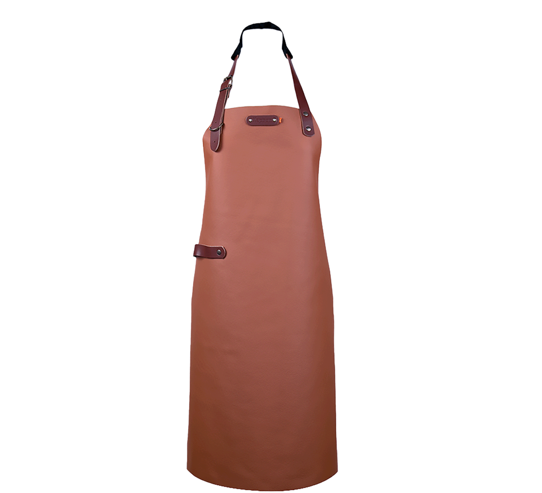 Xapron leren BBQ schort met nekband