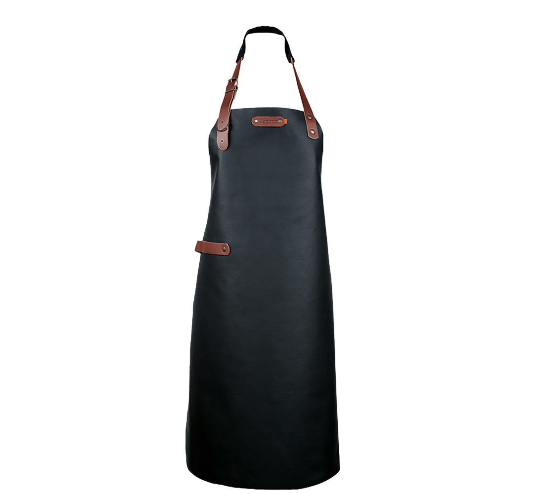 Xapron leren BBQ schort met nekband