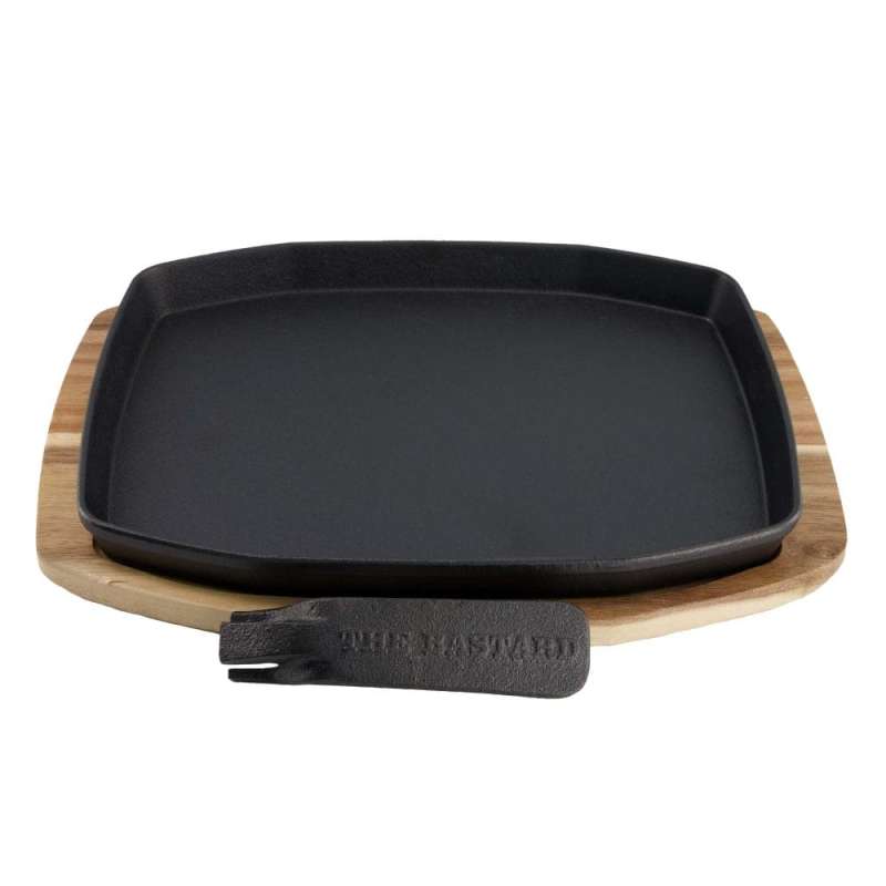 The Bastard sizzling plate & holder cast iron