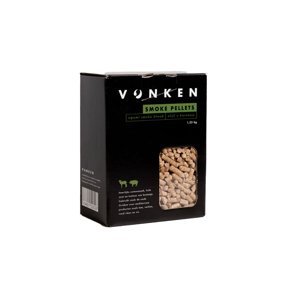 Vonken umami smoke pellet blend 1,25 kg olijf kastanje