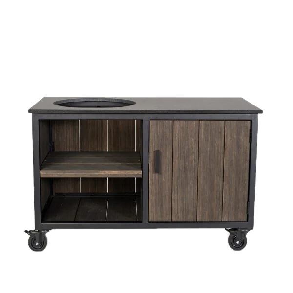 Fraaii Kamado buitenkeuken bamboe graphite storage