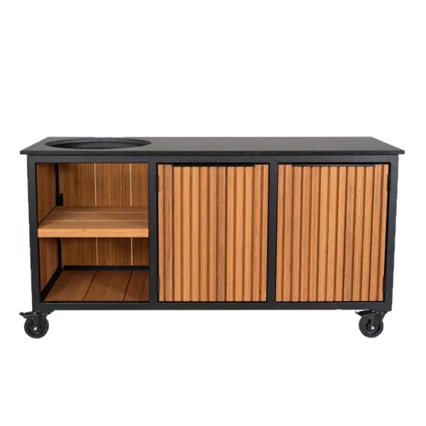 Fraaii Kamado buitenkeuken bamboe teak oil rhombus inferno
