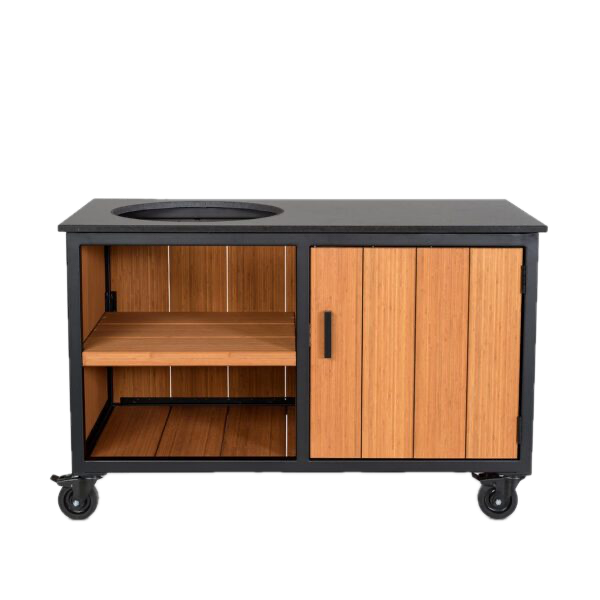 Fraaii Kamado buitenkeuken bamboe teak oil storage