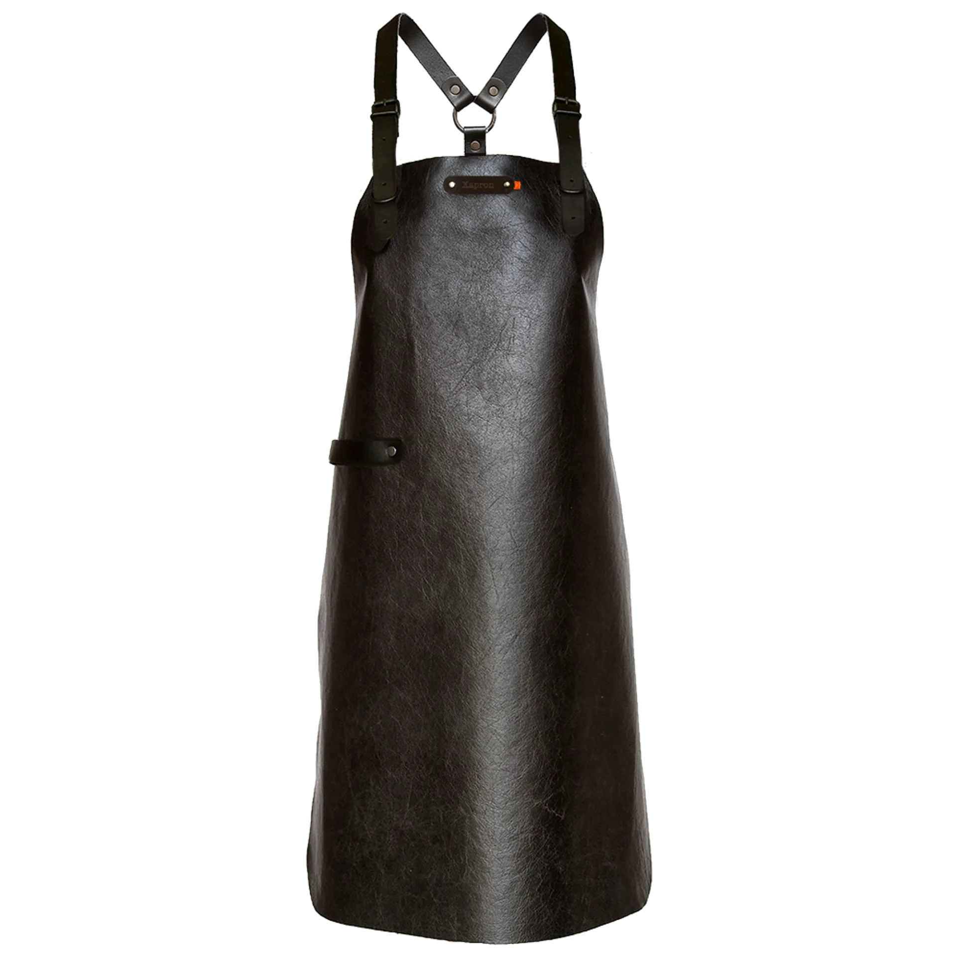 Xapron New York leren BBQ schort met schouderbanden