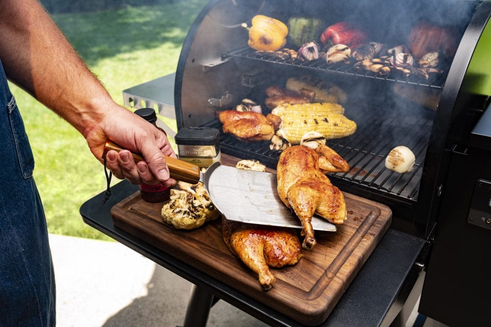 Grillstrepen en bruin korstje op pellet BBQ