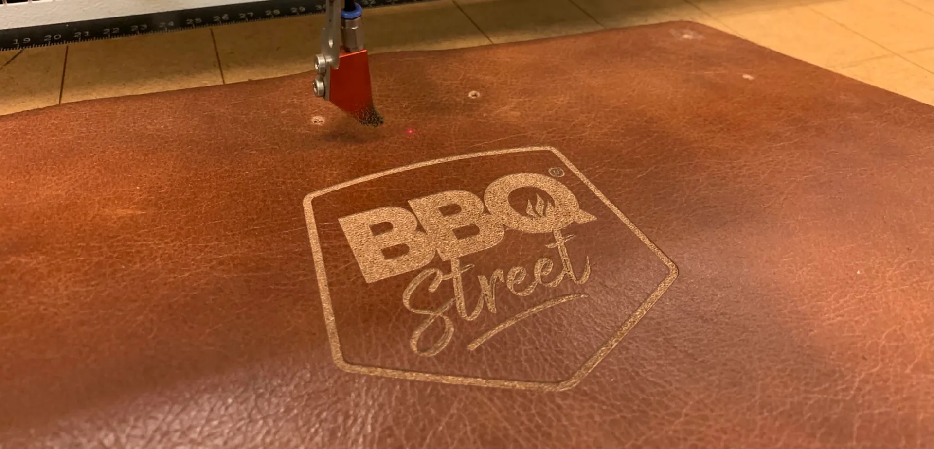 Xapron leren BBQ schort met verwisselbare keperbanden