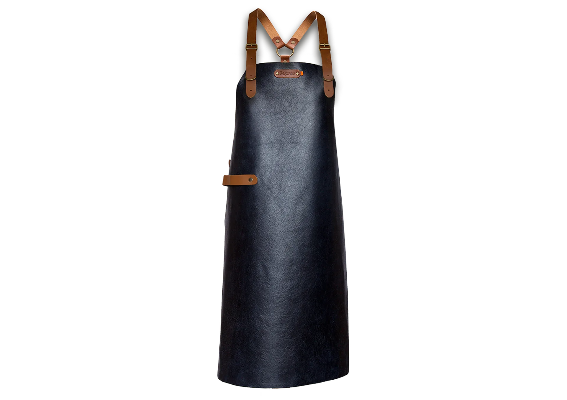 Xapron New York leren BBQ schort met schouderbanden