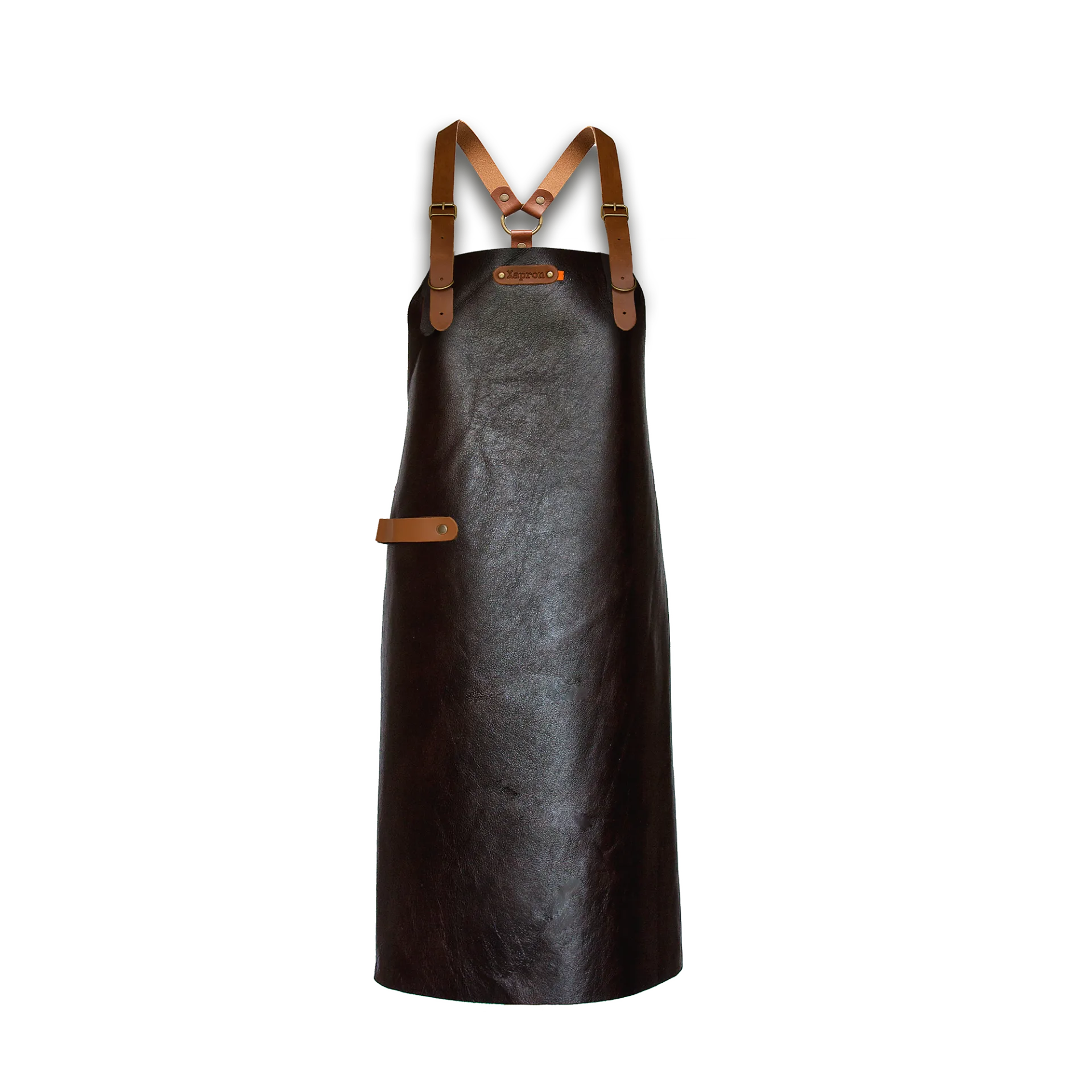 Xapron New York leren BBQ schort met schouderbanden