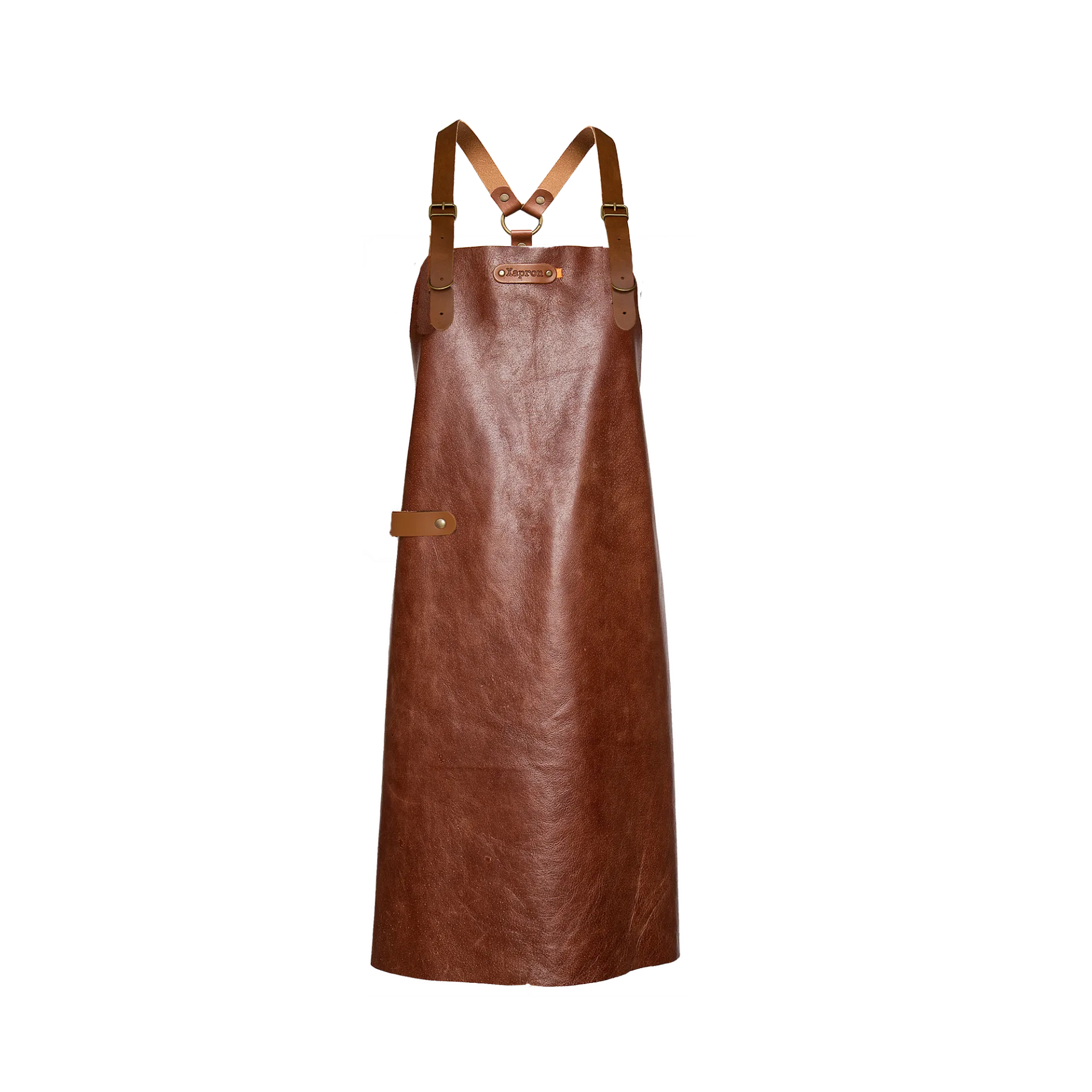 Xapron New York leren BBQ schort met schouderbanden
