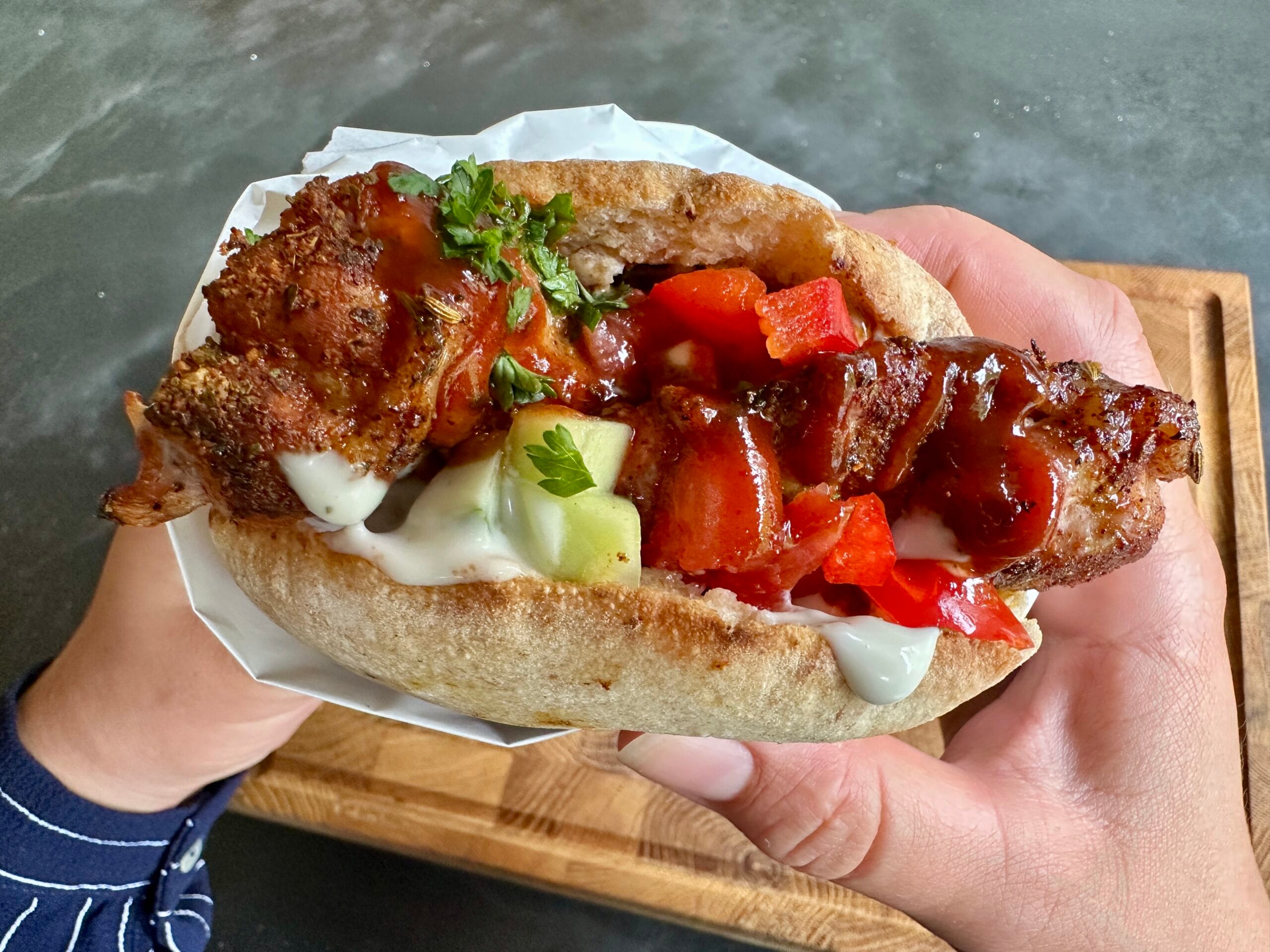 Broodje shoarma van de bbq