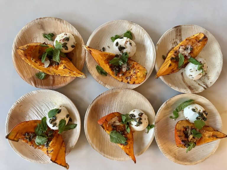 Pompoen met agrodolce en burrata