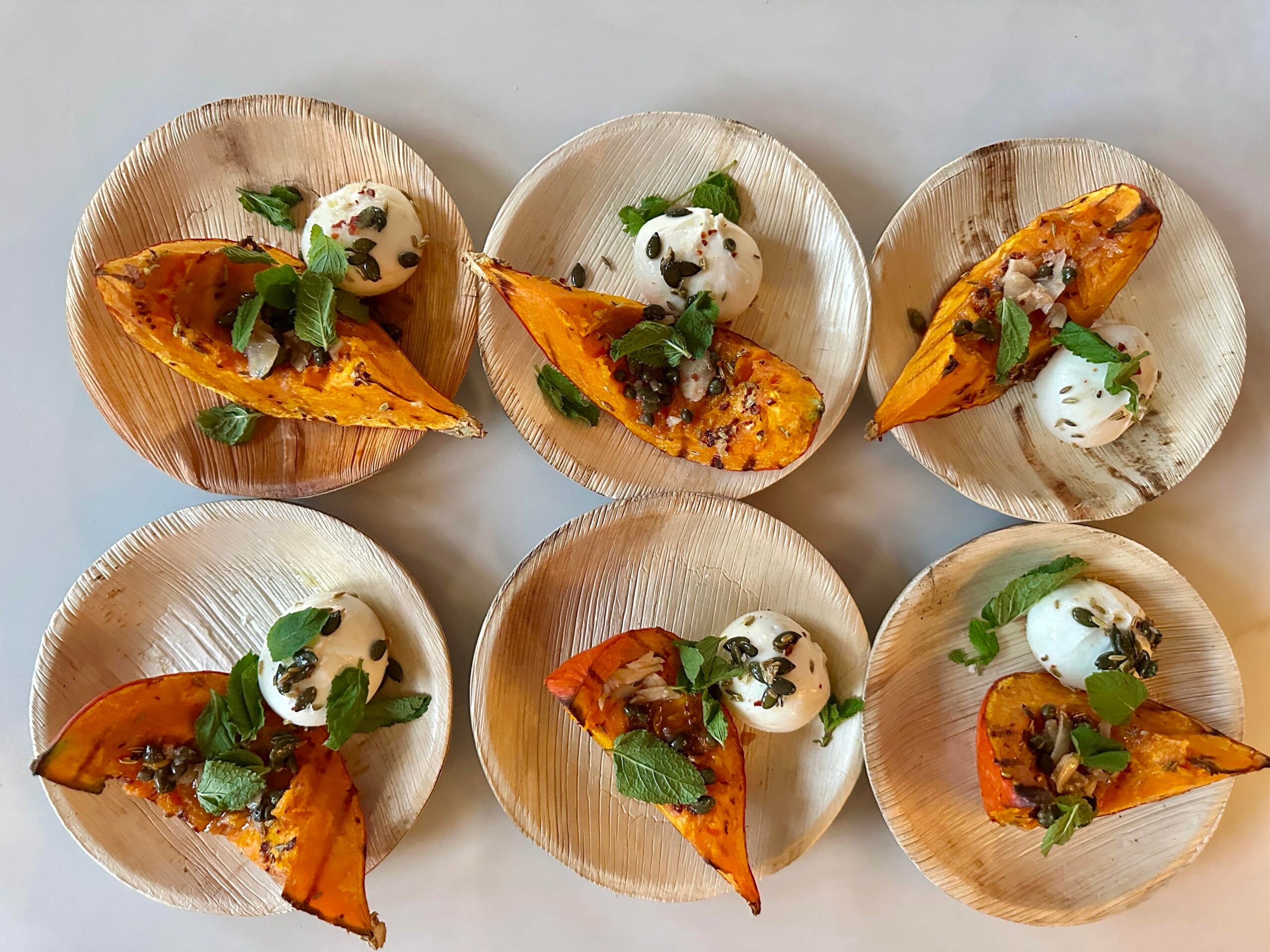 Pompoen met agrodolce en burrata