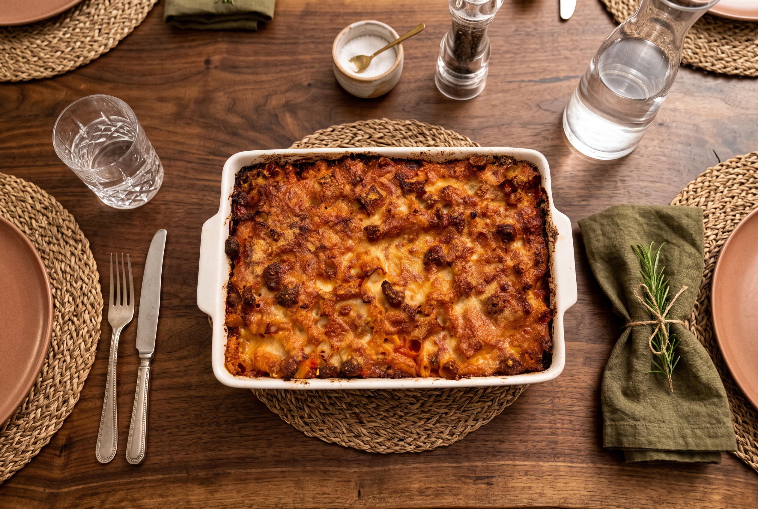 Pasta al forno met venkelworst uit de houtoven