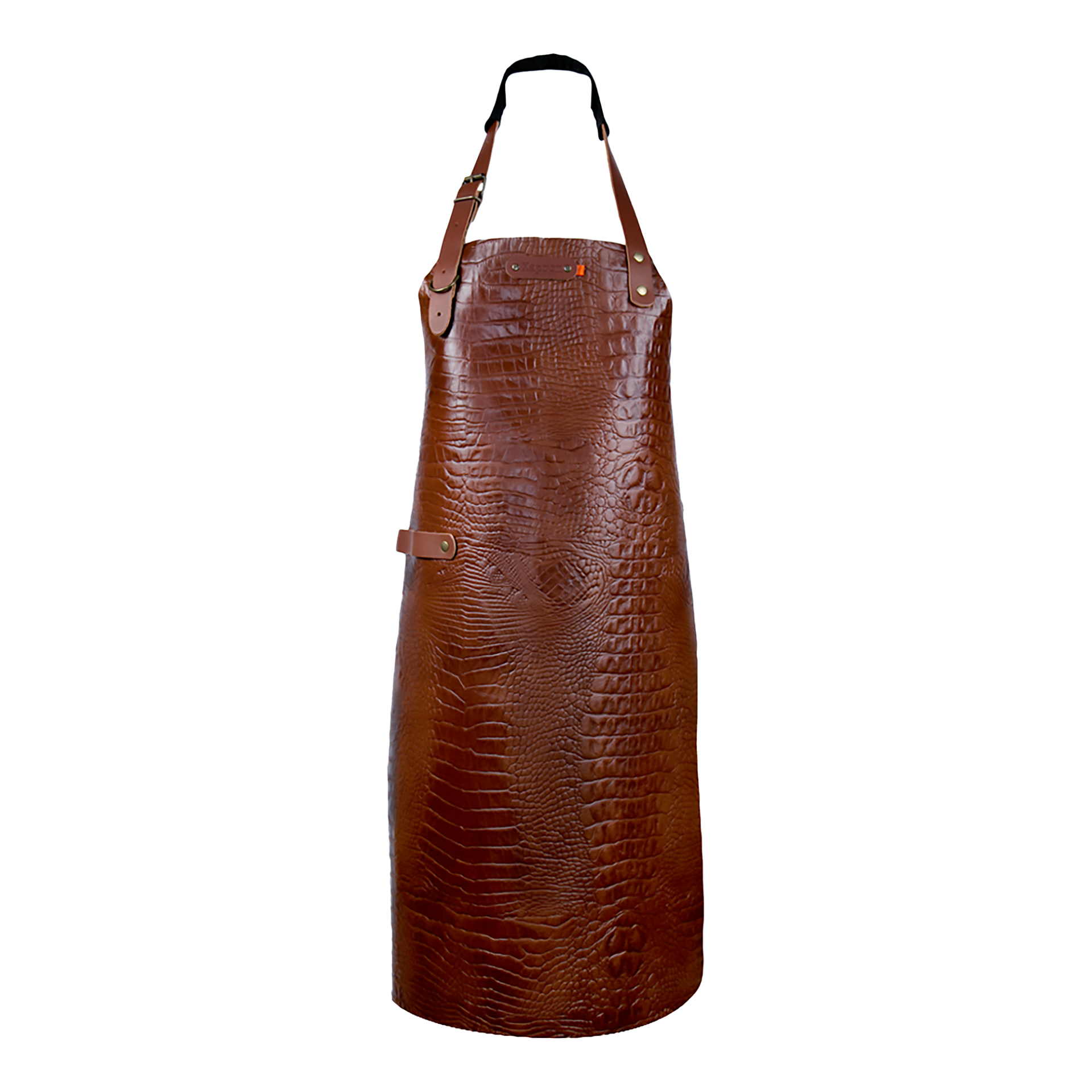 Xapron leren BBQ schort caiman met nekband