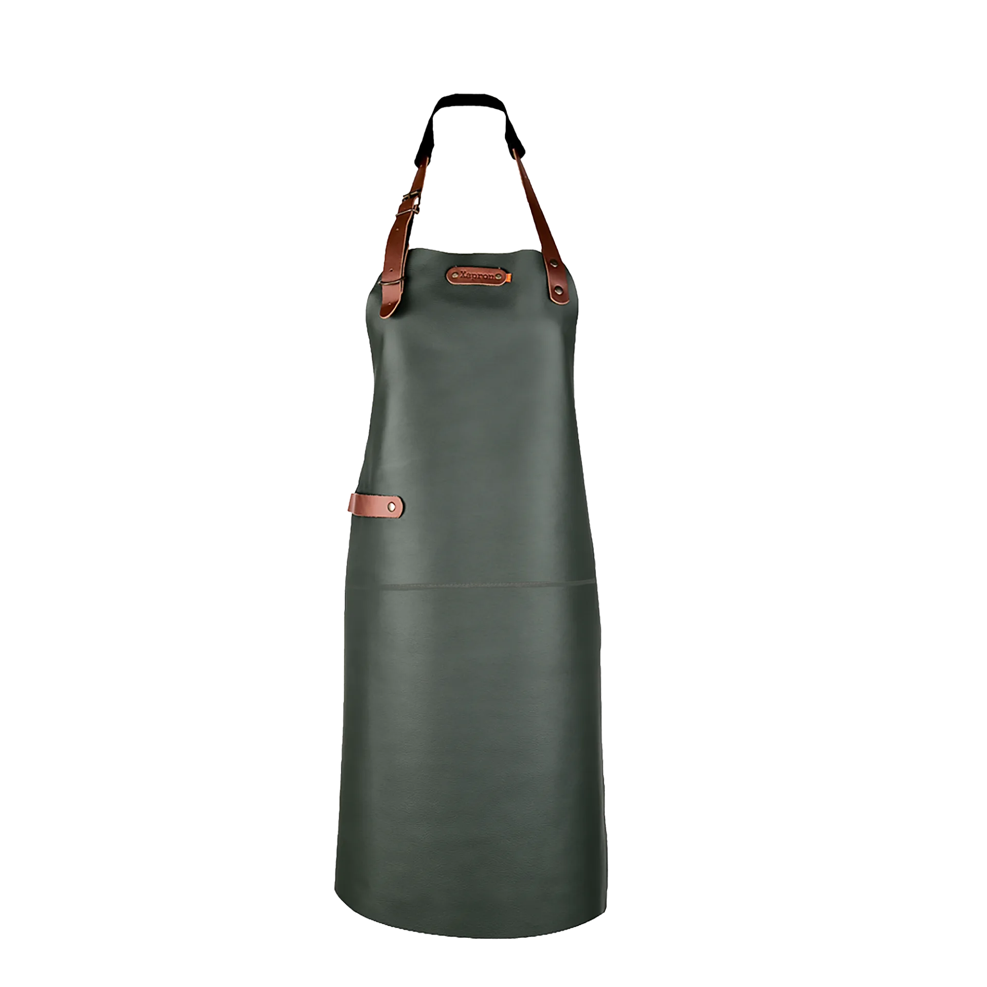 Xapron Dallas leren BBQ schort – nekband