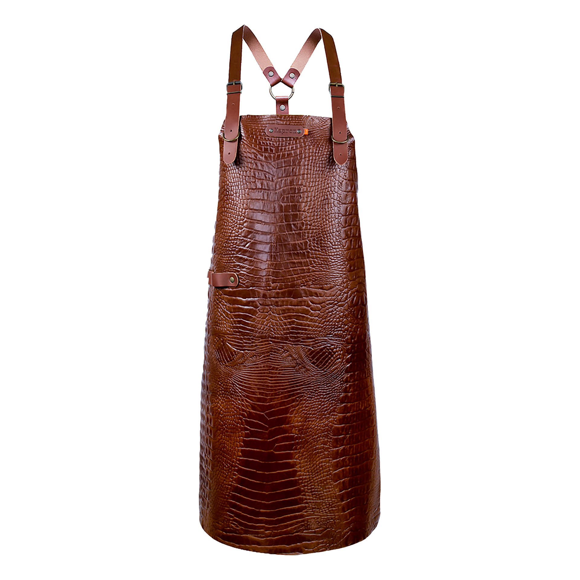 Xapron leren BBQ schort caiman met schouderbanden