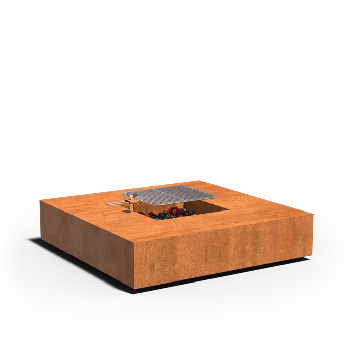 Adezz Quad vuurtafel cortenstaal + grill
