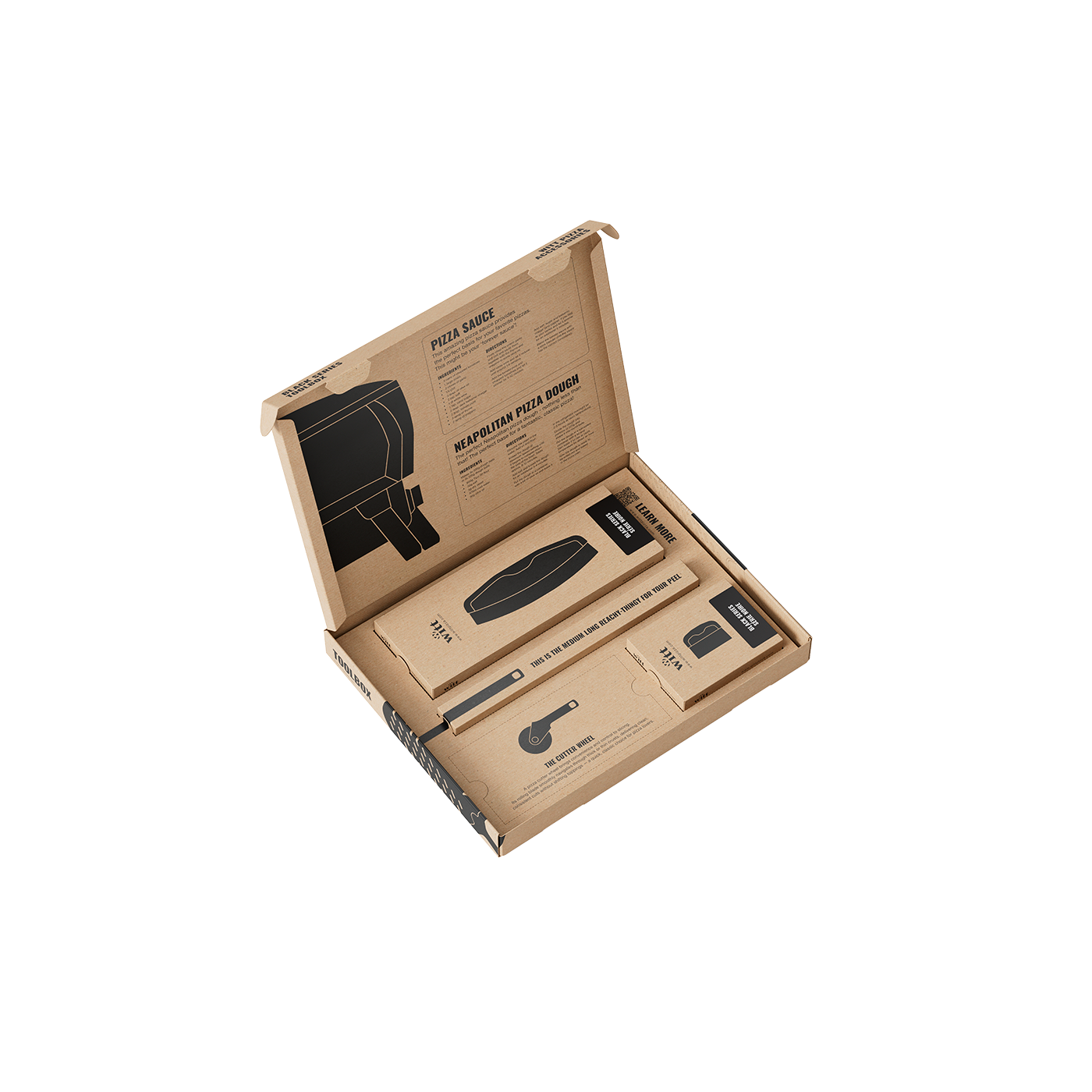 Witt Pizza toolbox 14″ pizzaschep, pizzasnijder rocker, deegschraper