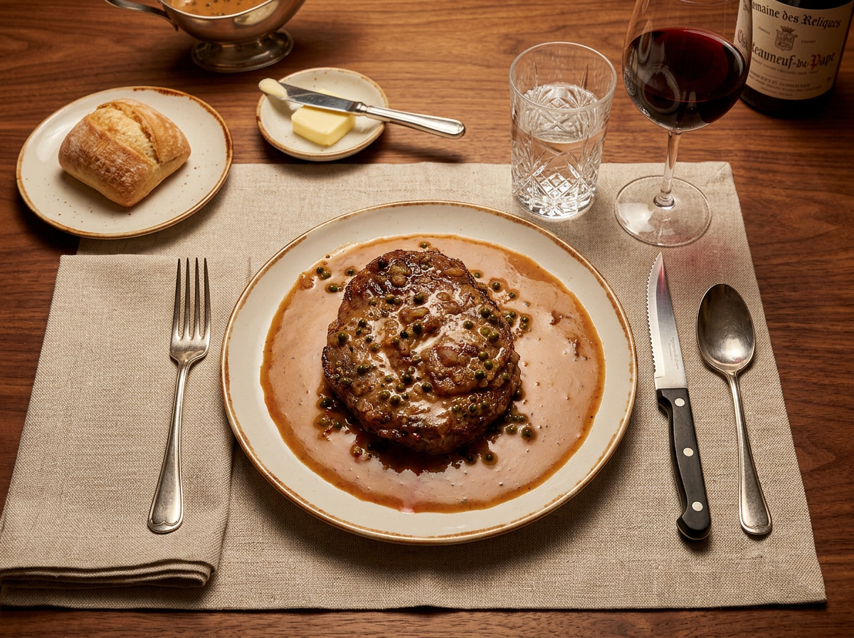 Steak au poivre van ribeye
