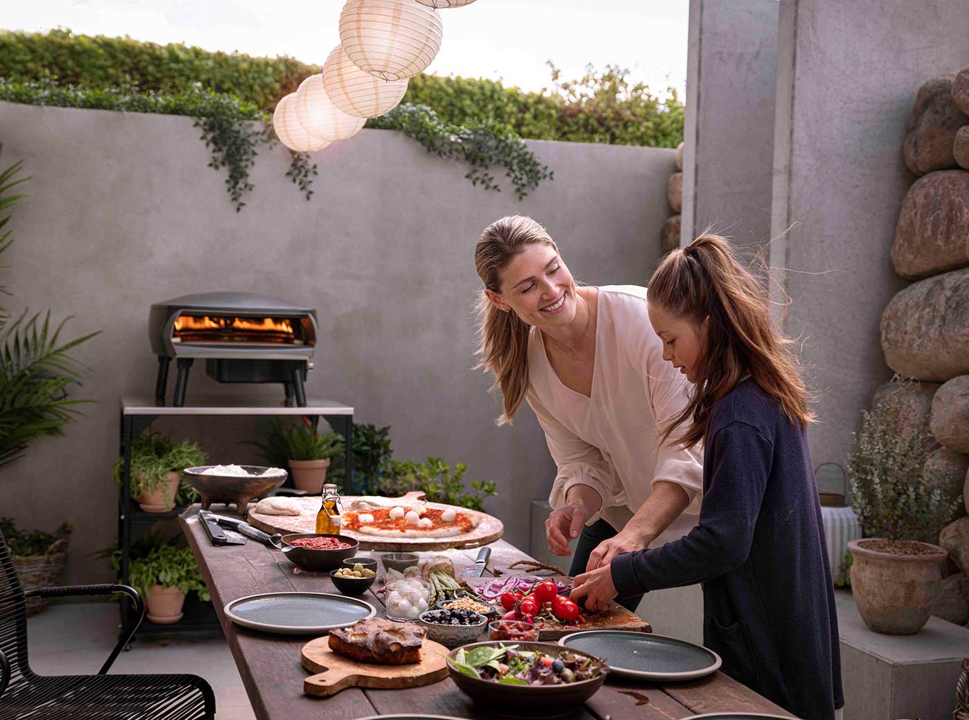 Witt Etna Rotante 16 inch pizza oven op gas in gebruik