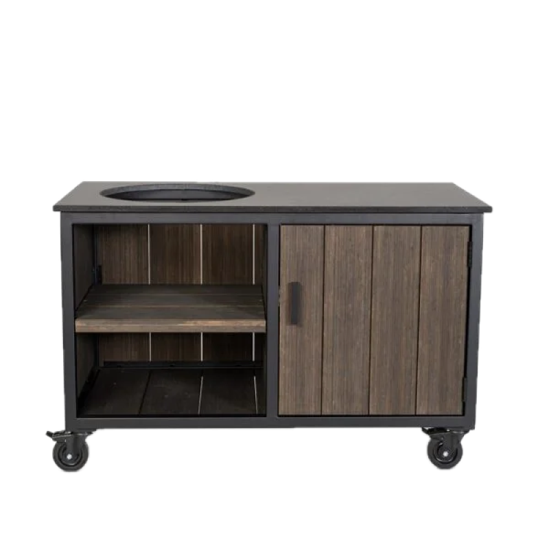 Fraaii Kamado buitenkeuken bamboe graphite storage