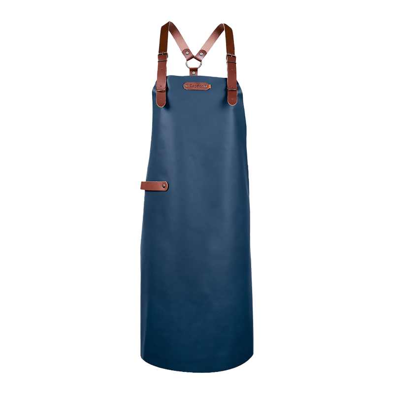 Xapron Bovine leren BBQ schort met schouderbanden