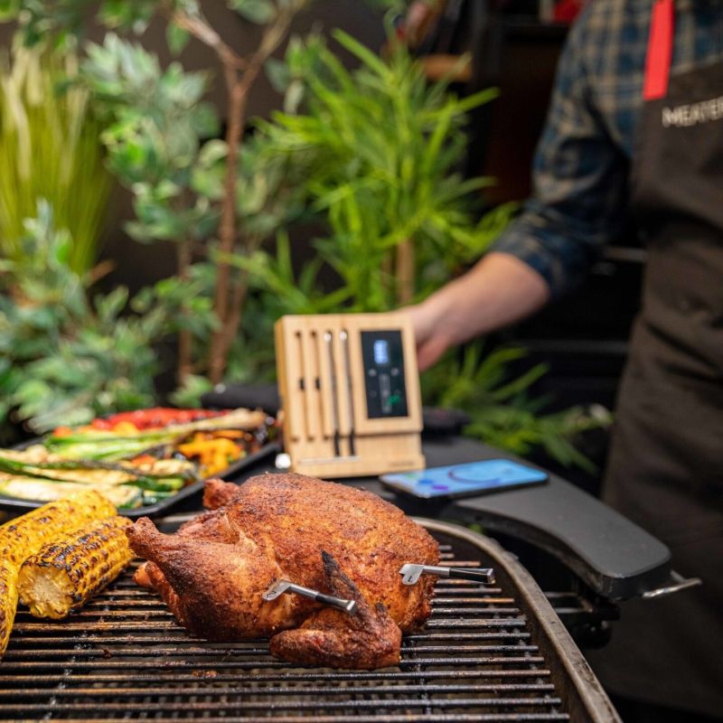 Meater block in kip op kamado meerdere probes