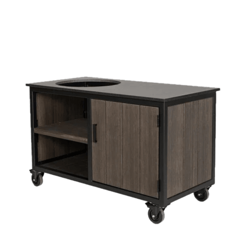 Fraaii Kamado buitenkeuken bamboe graphite storage