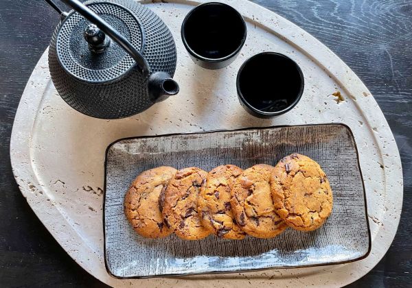 Chocolate chip cookies van de kamado