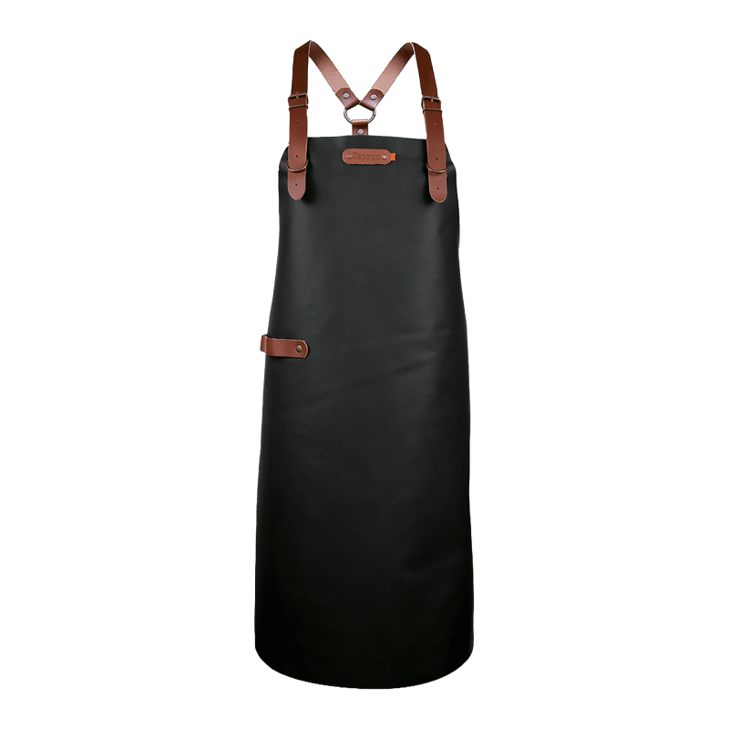 Xapron Bovine leren BBQ schort met schouderbanden